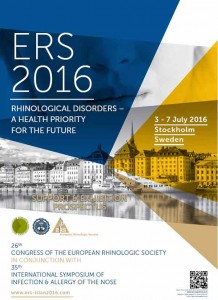 Lire la suite à propos de l’article ERS 2016: 26th Congress of the European Rhinologic Society