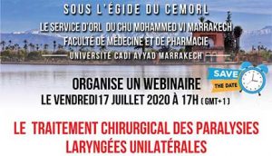 Lire la suite à propos de l’article Webinaire: LE TRAITEMENT CHIRURGICAL DES PARALYSIES LARYNGÉES UNILATÉRALES