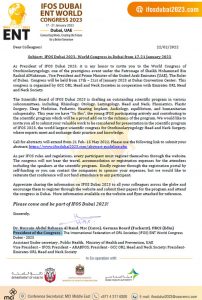 Lire la suite à propos de l’article IFOS Dubai 2023 – Call for abstracts