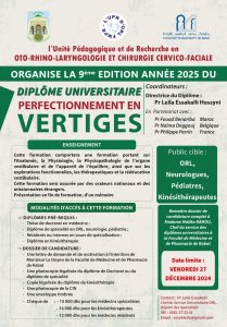 Lire la suite à propos de l’article Diplôme Universitaire: Perfectionnement en Vertiges